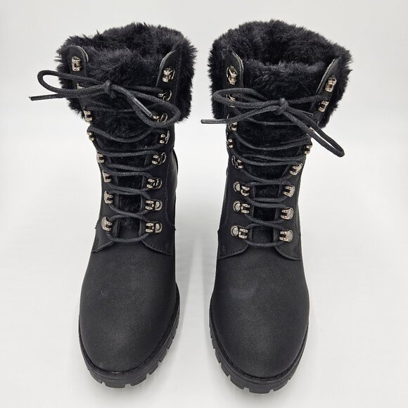 Olivia & Kate Ryder Womens Boot Winter Ankle Heels Lace Up Black Size 8.5 - Picture 8 of 12